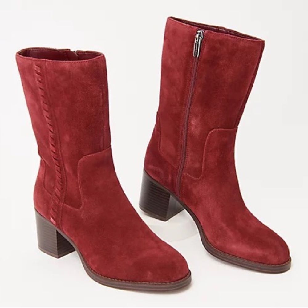 Vince Camuto Zelcinna Water-Repellent Mid-Shaft Suede Boots - Picture 4 of 7